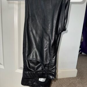 Abercrombie & Fitch Black Faux Leather High-Rise Pants